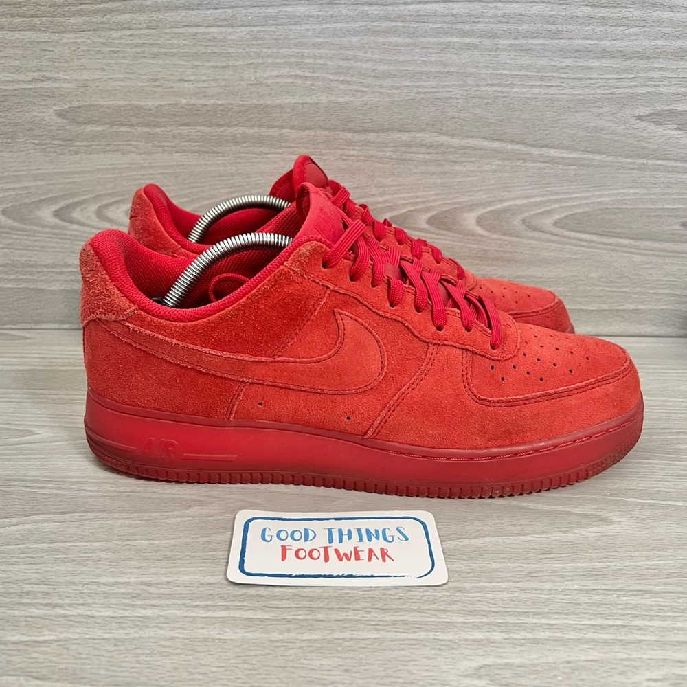 Nike Air Force 1 Low 07 Gym Red Suede Shoes Size 11 - Picture 1 of 9